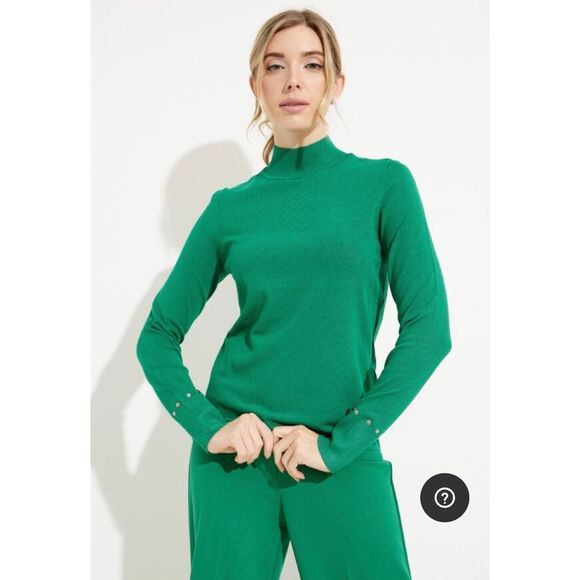 Brand New Joseph Ribkoff Womens Medium Kelly Green Mock Neck Sweater 233949 - Picture 1 of 7